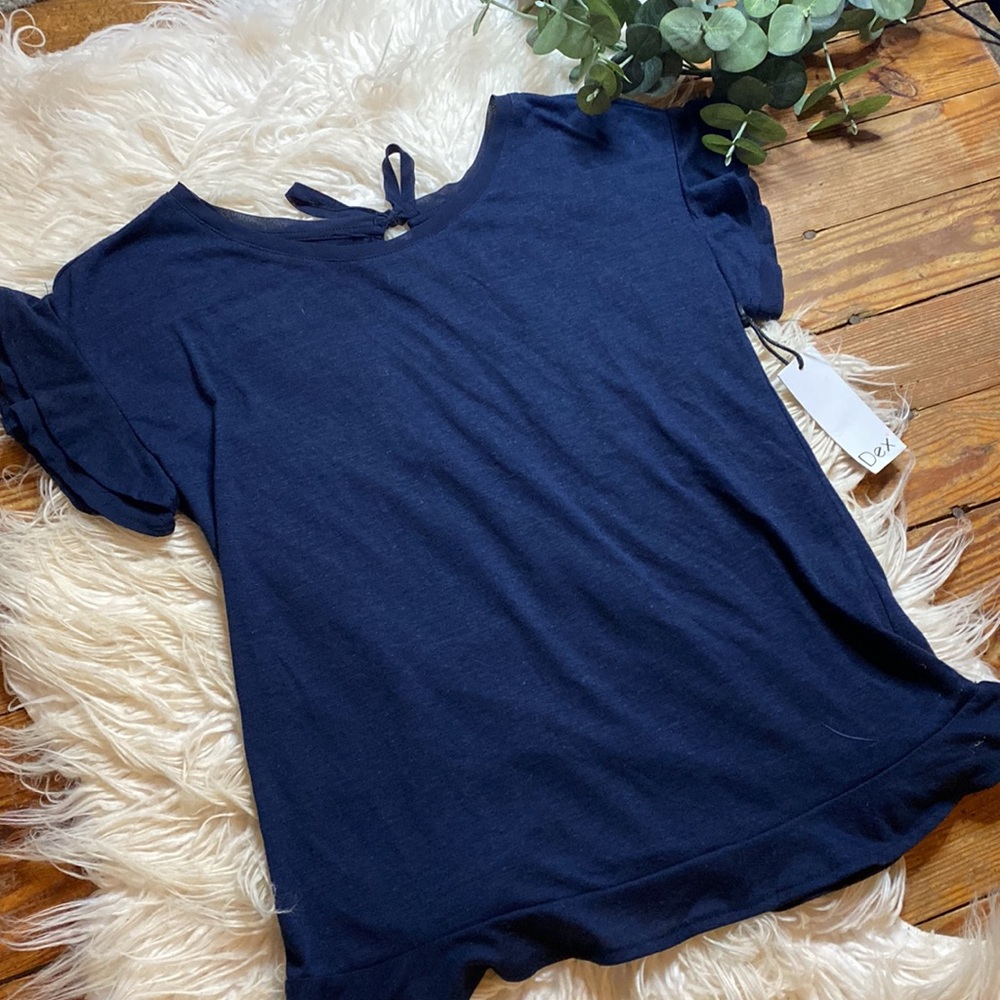 NWT Dex Navy Linen Shirt sz. Small